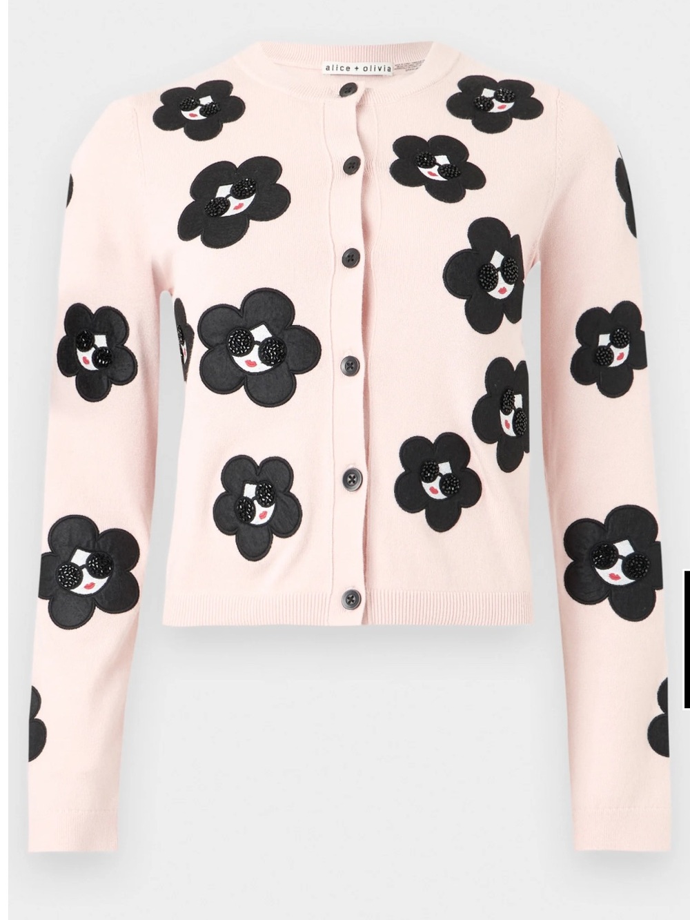Alice + Olivia
Ruthy Flower Stace Face Cardigan  in English rose - Picture 3 of 14
